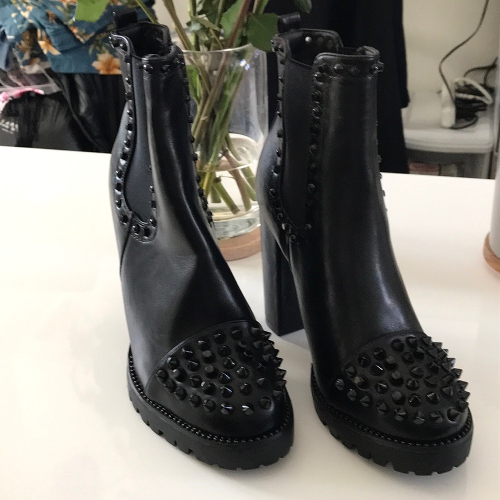 Missguided Black Studded Ankle Boots